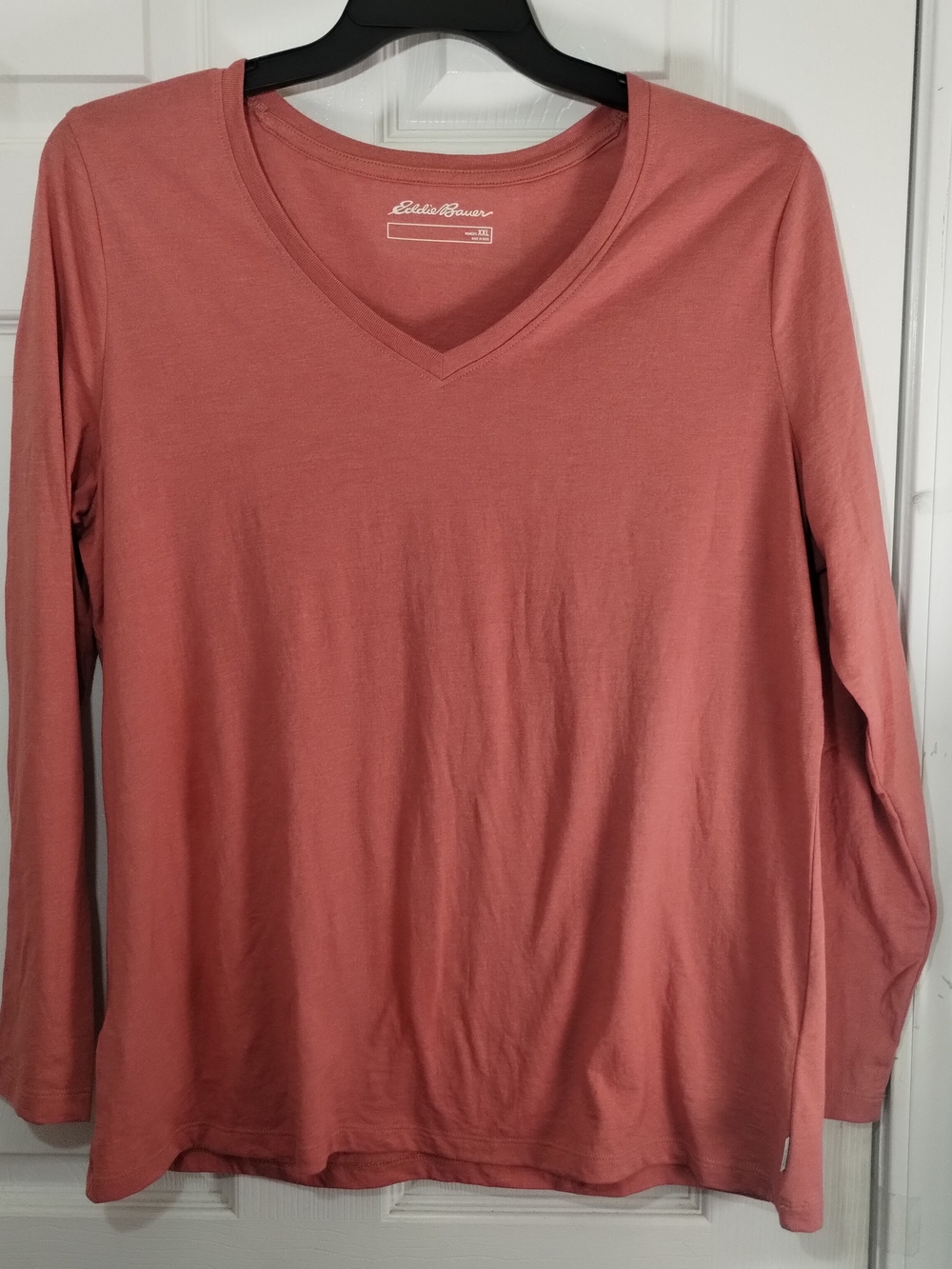 Plus Size Eddie Bauer Women’s Long-Sleeve V-Neck T-shirt - Pink